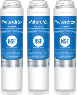 Waterdrop GSWF Refrigerator Water Filter, Replacement for GE® GSWF Smart Water 238C2334P001, Kenmore 46-9914, 469914, 9914, 3 Filters(Package May Vary)
