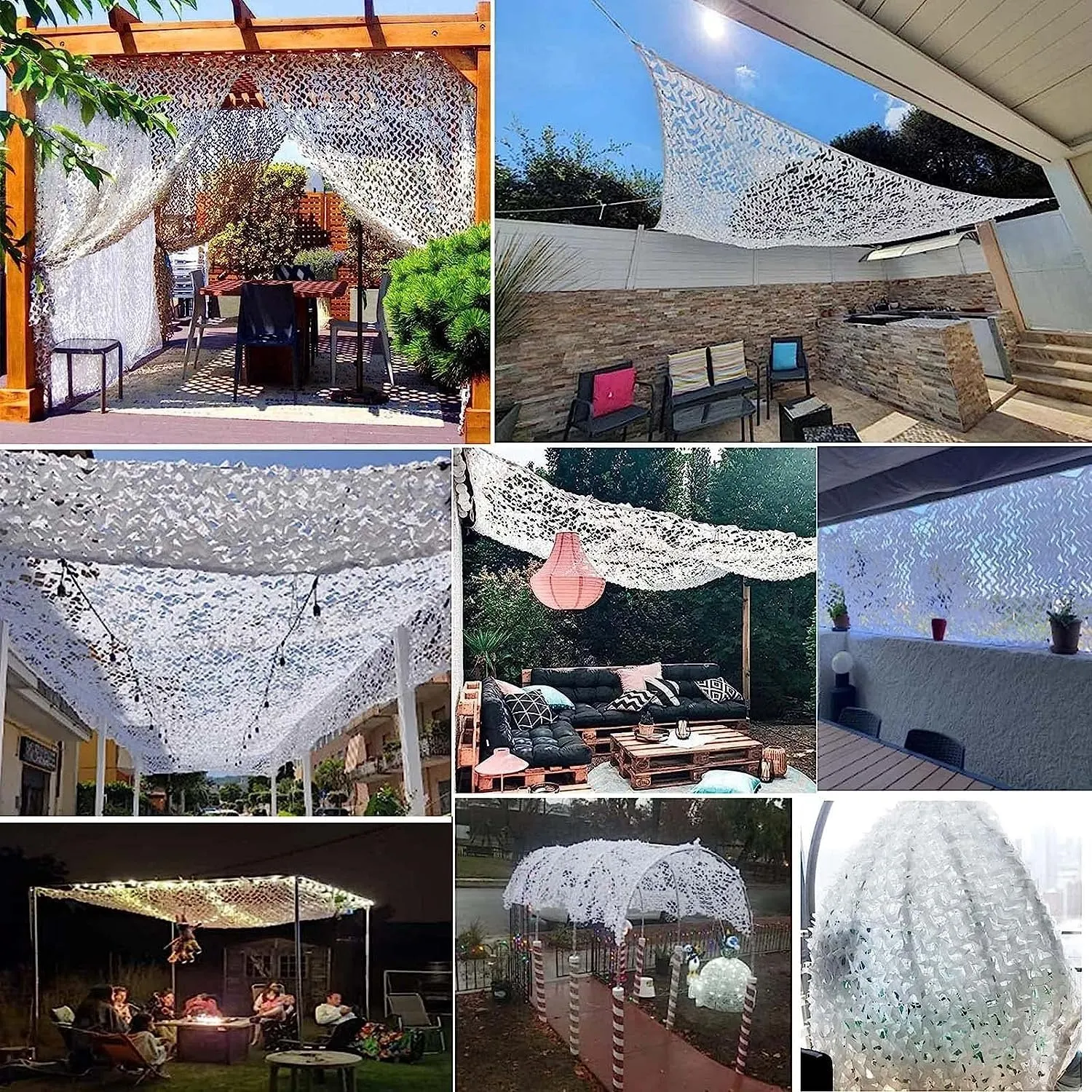 Waterproof Camouflage Net Camo Net Blinds Pergola Tarp Sun Shade Sail 3.2'x3.2',4.9×3.3',4.9×6.6',4.9×8.2',4.9×9.8',4.9×16.4',4.9×65.6',6.6×9.8',6.6×16.4',9.8×9.8',9.8×16.4',20×19.7',39.3'x65.6'