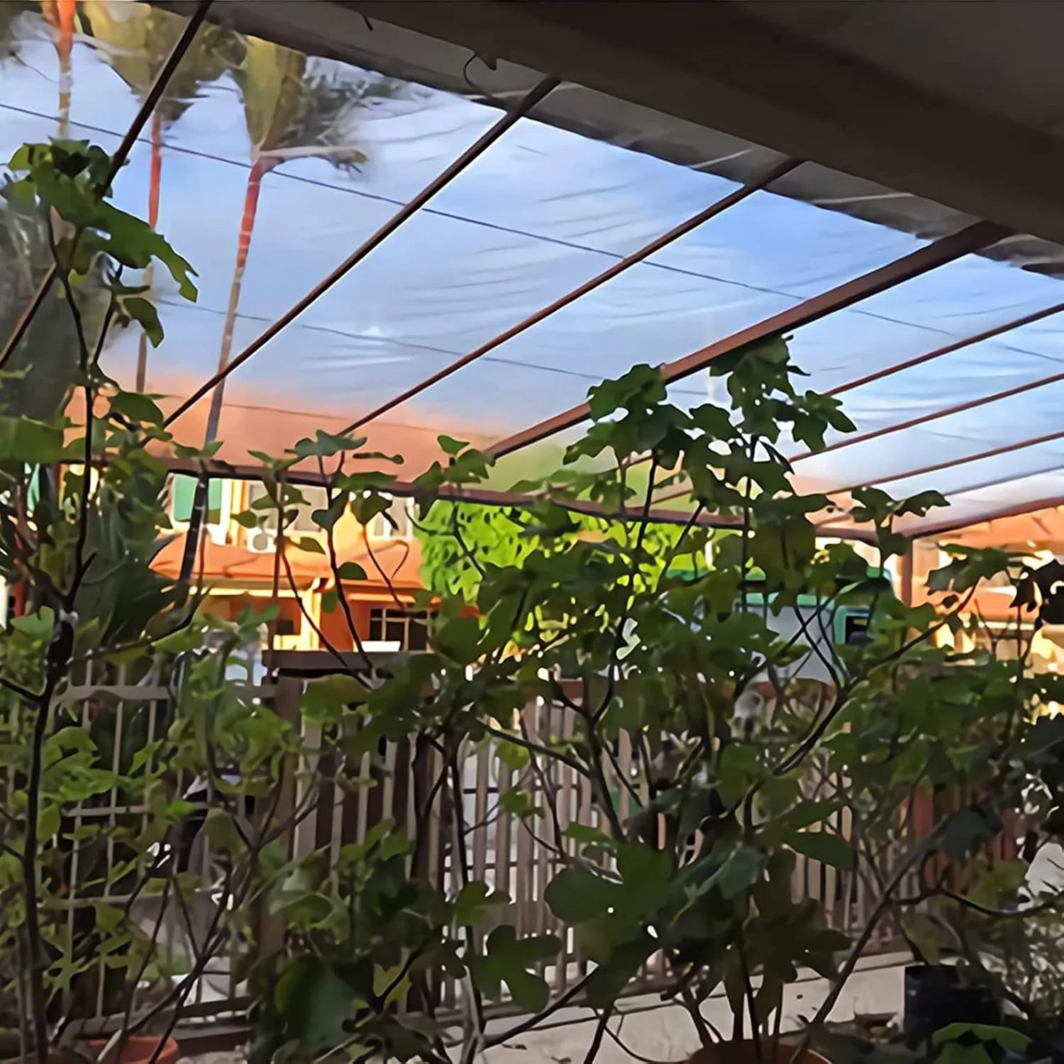 Waterproof Clear Tarps for Plants Greenhouse, Pet Hutch Roof, Tarpaulin Transparent Perfect for Curtains, 100% UV & Weather Resistant Vinyl Coated PVC Tarps (1.2x3m/3.94x9.84ft)