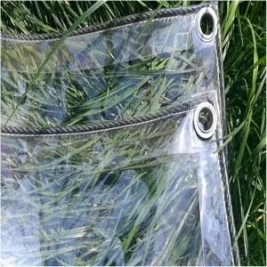 Waterproof Clear Tarps for Plants Greenhouse, Pet Hutch Roof, Tarpaulin Transparent Perfect for Curtains, 100% UV & Weather Resistant Vinyl Coated PVC Tarps (1.2x3m/3.94x9.84ft)