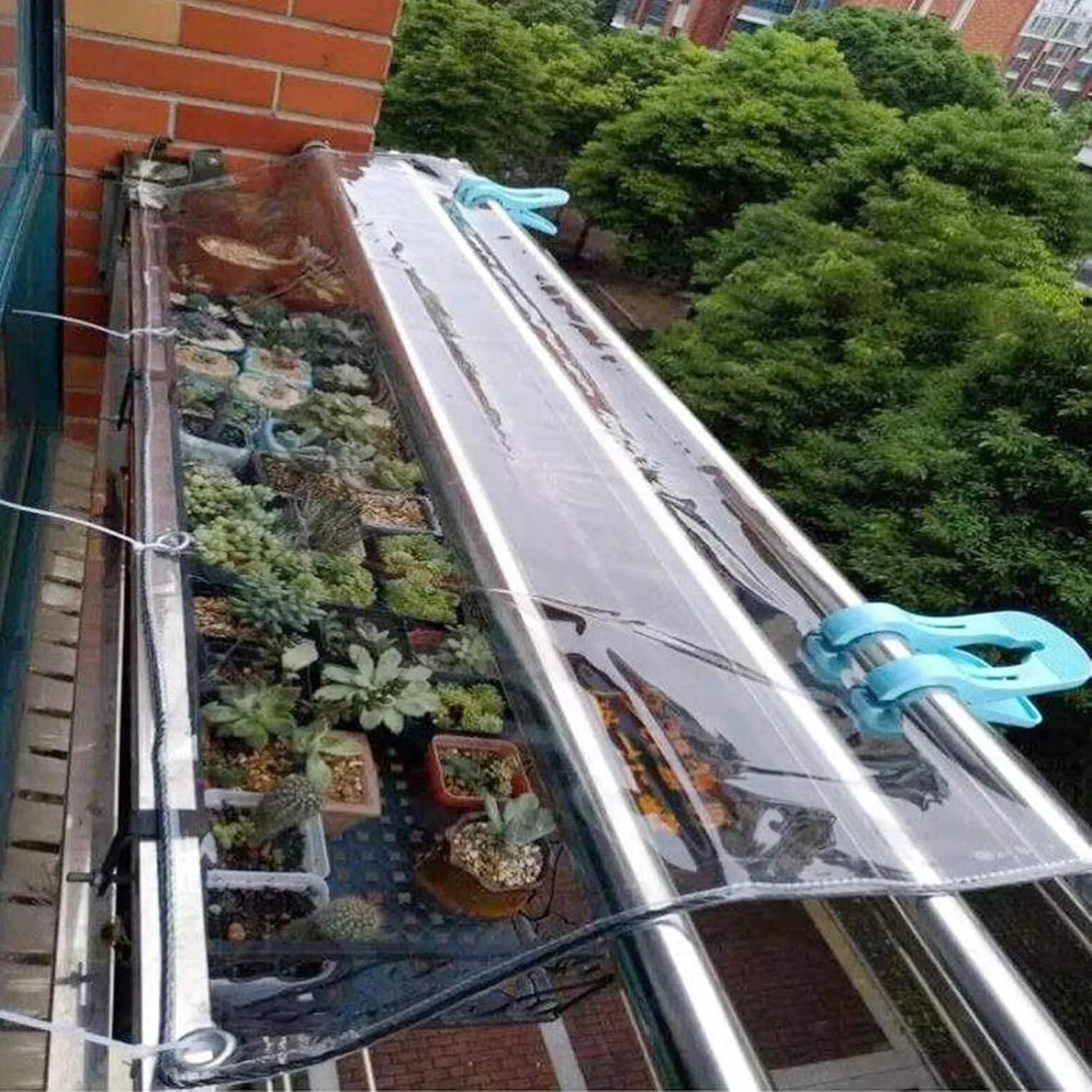 Waterproof Clear Tarps for Plants Greenhouse, Pet Hutch Roof, Tarpaulin Transparent Perfect for Curtains, 100% UV & Weather Resistant Vinyl Coated PVC Tarps (1.2x3m/3.94x9.84ft)