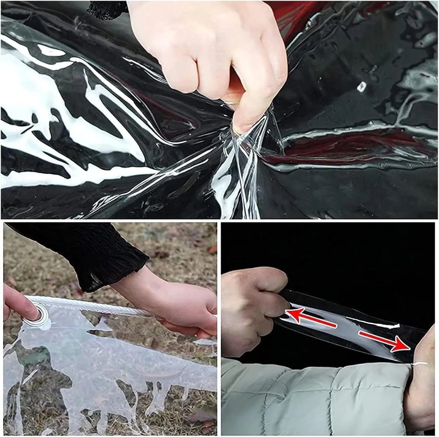 Waterproof Clear Tarps for Plants Greenhouse, Pet Hutch Roof, Tarpaulin Transparent Perfect for Curtains, 100% UV & Weather Resistant Vinyl Coated PVC Tarps (1.2x3m/3.94x9.84ft)