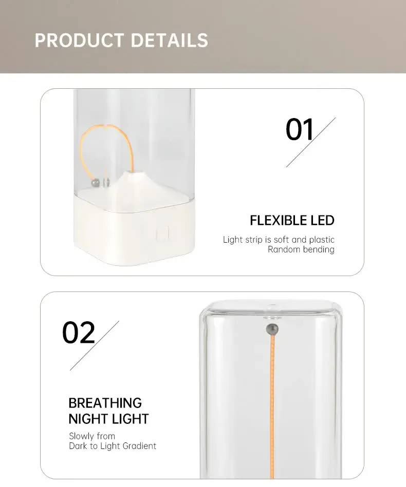 White Portable Magnetic Table Lamp with Bendable LED - USB-C Rechargeable