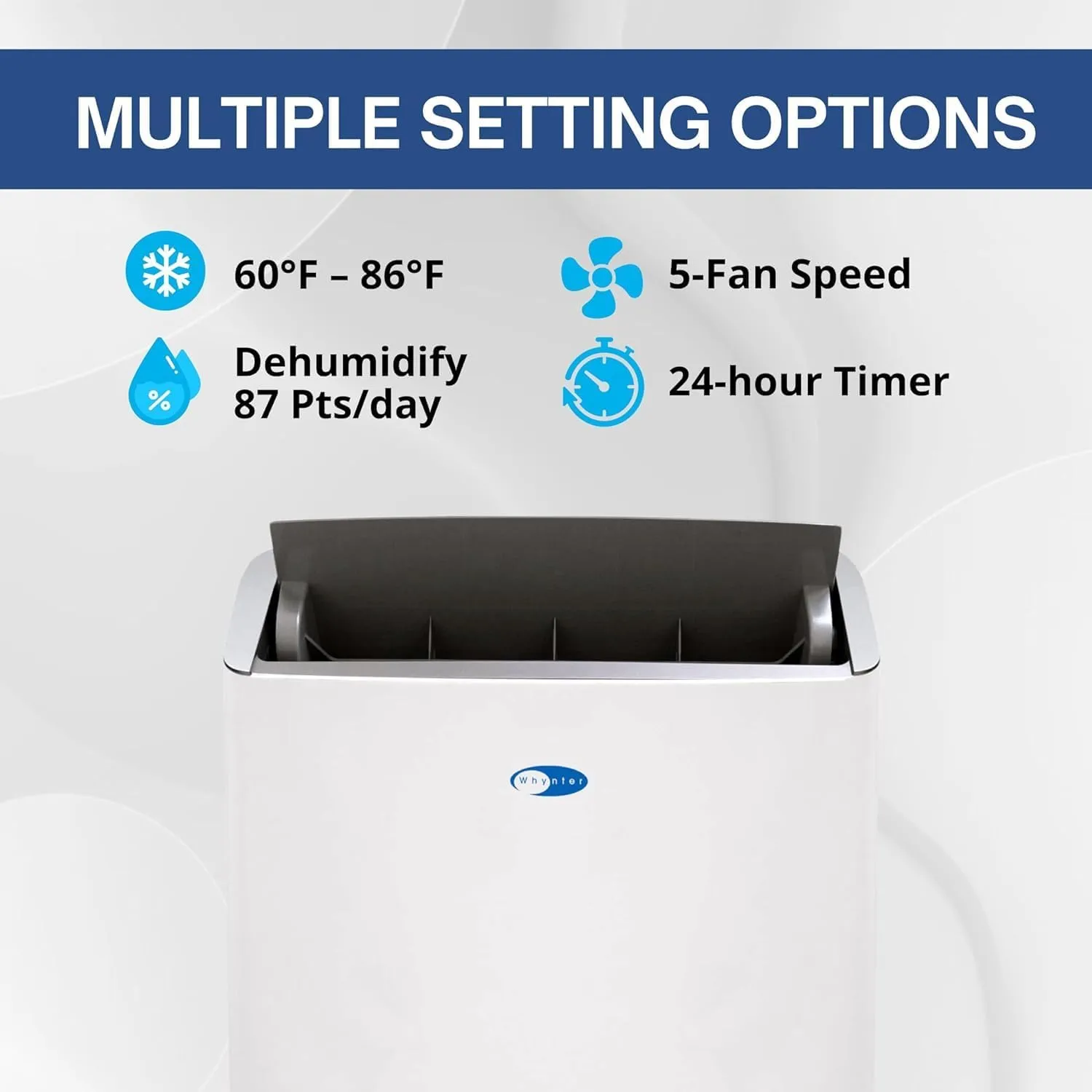Whynter Inverter Portable Air Conditioner 14,000 BTU Heater with Dual Hose, Dehumidifier, Cooling Fan & Smart Wi-Fi for 600 Sq Ft Rooms, NEX ARC-1230WNH (12,000 SACC), White