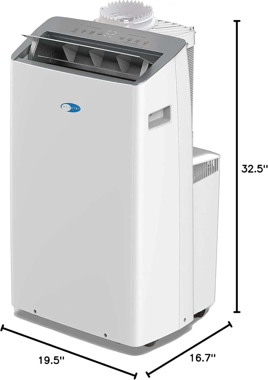 Whynter Inverter Portable Air Conditioner 14,000 BTU Heater with Dual Hose, Dehumidifier, Cooling Fan & Smart Wi-Fi for 600 Sq Ft Rooms, NEX ARC-1230WNH (12,000 SACC), White