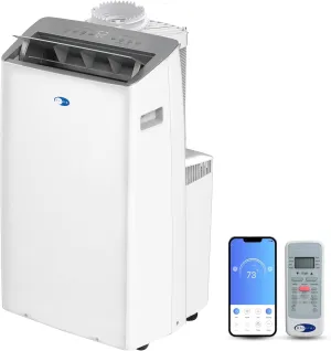 Whynter Inverter Portable Air Conditioner 14,000 BTU Heater with Dual Hose, Dehumidifier, Cooling Fan & Smart Wi-Fi for 600 Sq Ft Rooms, NEX ARC-1230WNH (12,000 SACC), White