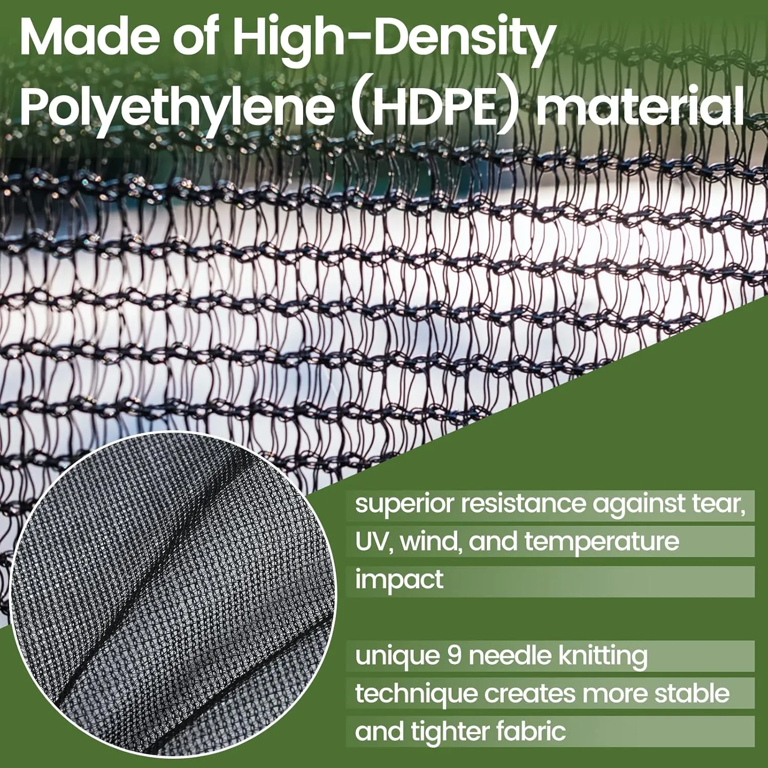 [WindscreenSupplyCo] 60-70% 8 FT X 10 FT Mesh Tarp/Shade Cloth 9-Needle Knitted Heavy Duty Black with Grommets for Green House, Garden, pergola, Pools, Dump Truck - MT0810BLKX1