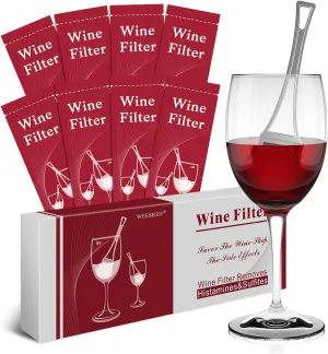 Wine Wand Sulfite Purifier: Wine Filters Remover Histamines Sulfite - Reduce Headaches Alleviate & Sensitivities（pack of 8）