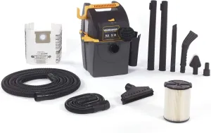 WORKSHOP Wet/Dry Vacs Shop Vacuum WS0501WM 5-Gallon 5.0 Peak HP Wall Mountable Portable Wet Dry Vacuum Cleaner with Filter, Dust Bag, Hose and Attachments for Garage and Car Cleaning