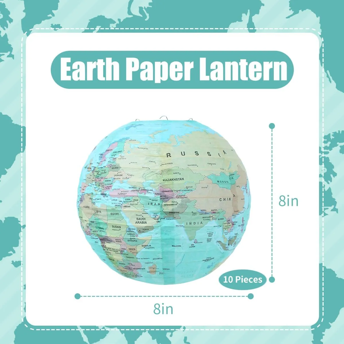 World Globe Paper Lanterns Party Decorations Around The World Earth Day Travel Themed Party Back to School Decorations World Map for Classroom Pack of 10