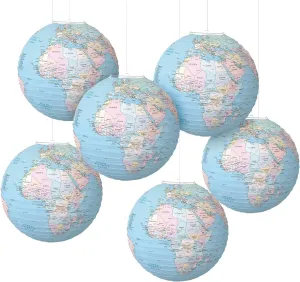 World Map Globes Hanging Paper Lantern Map Classroom Decorations Travel Themed Party Decorations 12 INCH Earth Day Decorations for Home Earth Theme Party Decor Supplies
