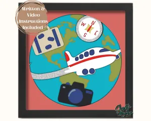 World Travel 3D Shadow Box File