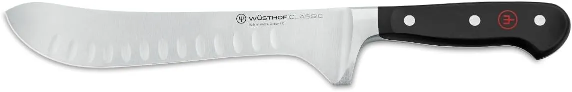 WÜSTHOF Classic 8" Hollow Edge Artisan Butcher Knife, Black