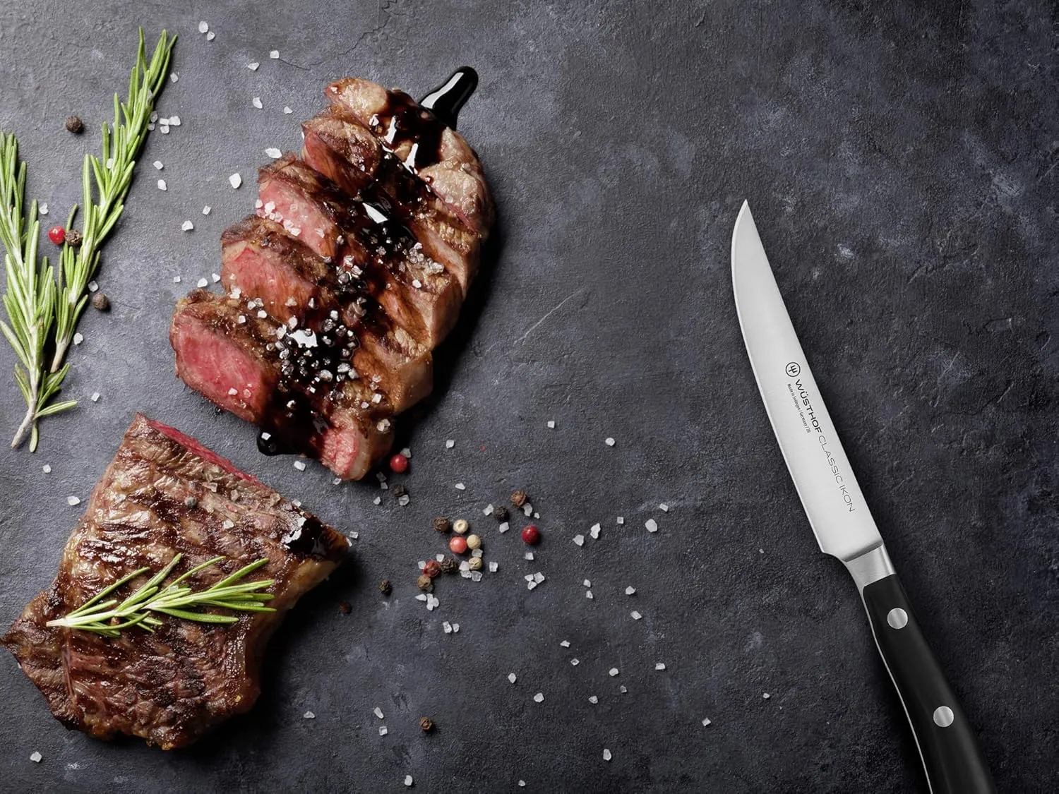 Wüsthof Classic IKON 4.5" Steak Knife,Black