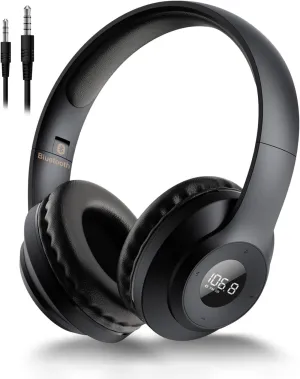 X5 Wireless FM Radio Headphones with Bluetooth, Built in Microphone, Rechargeable and Portable Radio Headset, Over Ear Headphone with Soft Ear Muffs, Stereo Sound, for Jogging, Cycling, Mowing