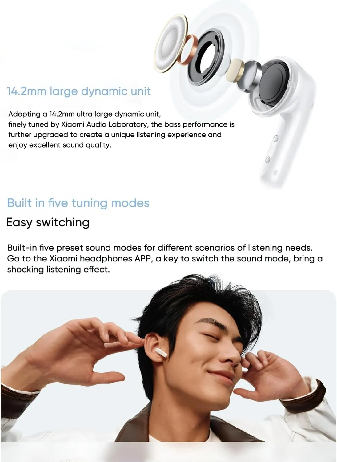 Xiaomi Redmi Buds 6 Active Wireles Earbuds (Global Version), Bluetooth 5.4 in-Ear Headphones, 30H Long Battery Life,Noise Cancellation for Calls, 5 Tuning Modes, IPX4 Waterproof - White