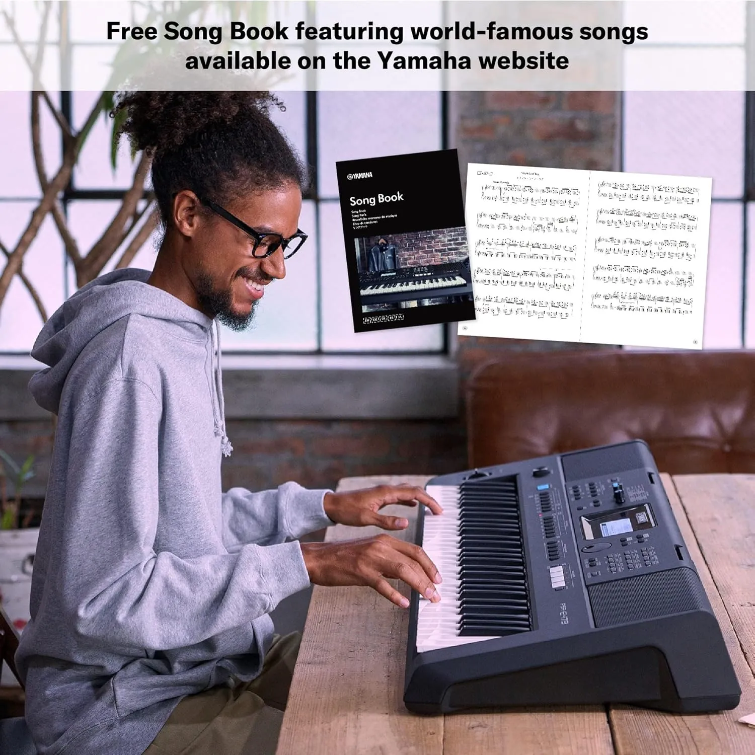 YAMAHA, 61-Key Touch-Sensitive Advanced Portable Keyboard with Power Adapter, (PSRE473)