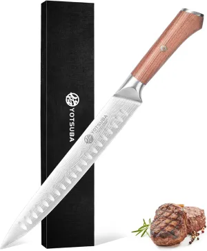 YOTSUBA Carving Knife for Meat, 10" Slicing Knife, High Carbon Steel Brisket Knives with Ergonomic Handle, Butcher Breaking Knives for Chopping Vegetable and Cooking