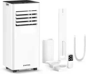 ZAFRO 10,000 BTU Portable Air Conditioners, 4 Modes Portable AC Unit with Fast Cooling/Self-Evaporation System/Remote/24Hrs Timer for Bedroom/Dorms/Indoor Rooms, White