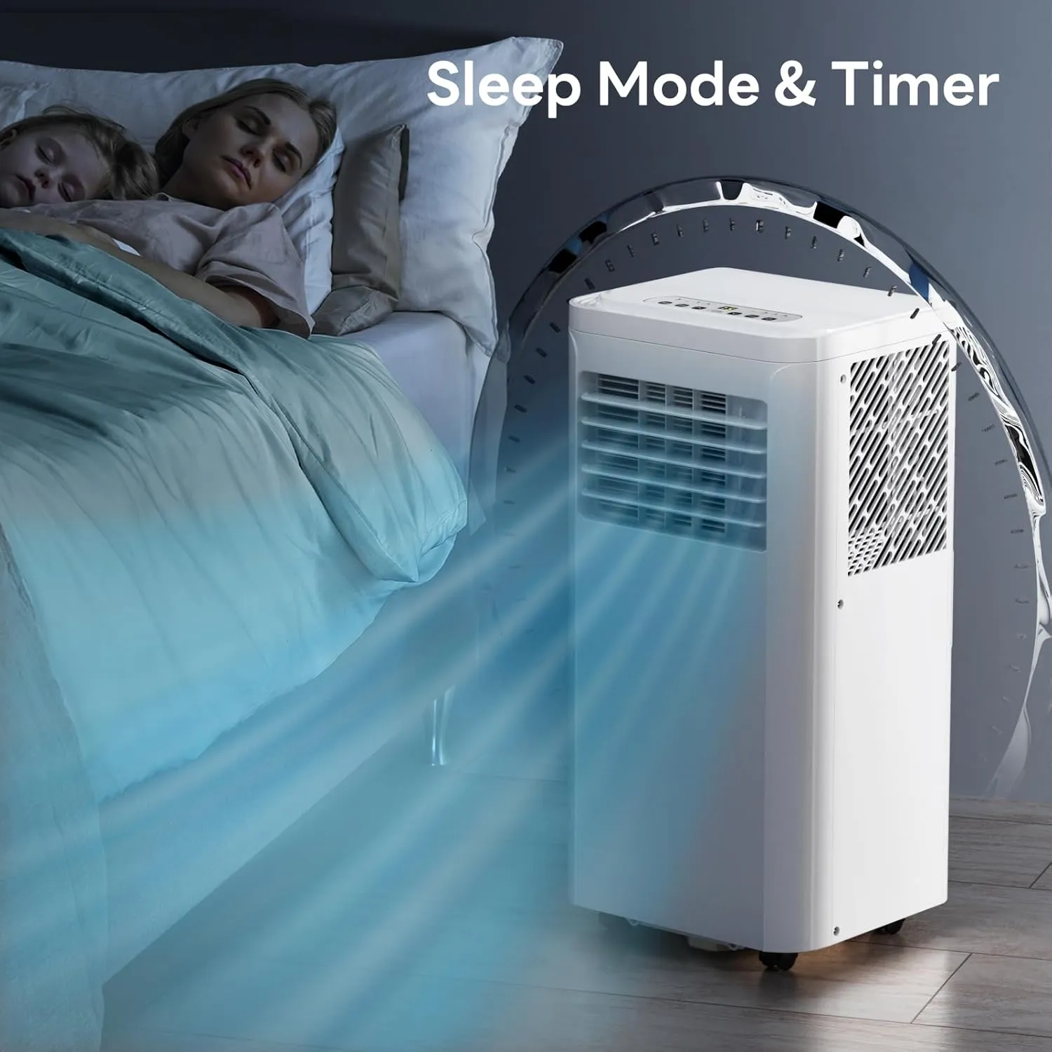 ZAFRO 8000 BTU Portable Air Conditioners for Room up 350 Sq. Ft Portable Ac Quiet Unit with Cooling, Dehumidifier, Fan, Sleep Mode,Remote Control