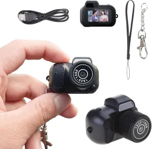 Zoomu Mini Camera Keychain, 2025 New Zoomu 1080p Mini Digital Camera Keychain with LED Flash Light and HD, Retro Portable Sport Camera with 8 Built-in Filters, for Travel Study Recording (1 Set)