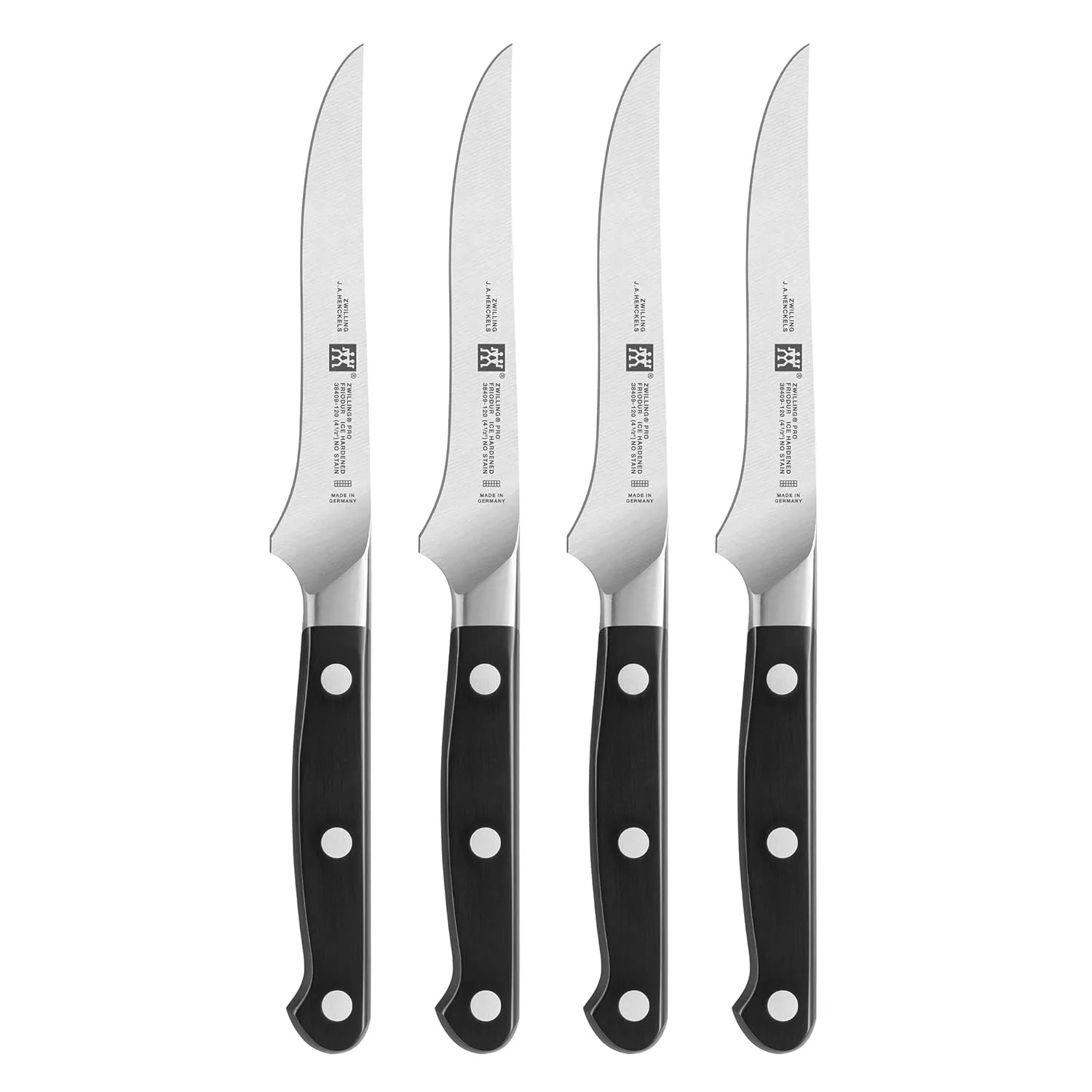 Zwilling J.A. Henckels Pro 4-pc Steak Knife Set, Black/Stainless Steel, 4.5" (38430-002)